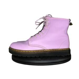 Dr. Martens Zavala J Combat Side Zip Boots Size 5 Leather Pale Pink Womens